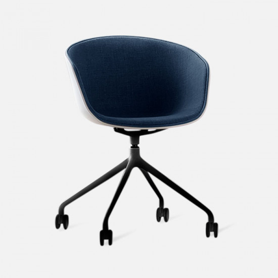U Shape Armchair, W57, Blue with Wheels U Shape Armchair, W57, Blue with Wheels